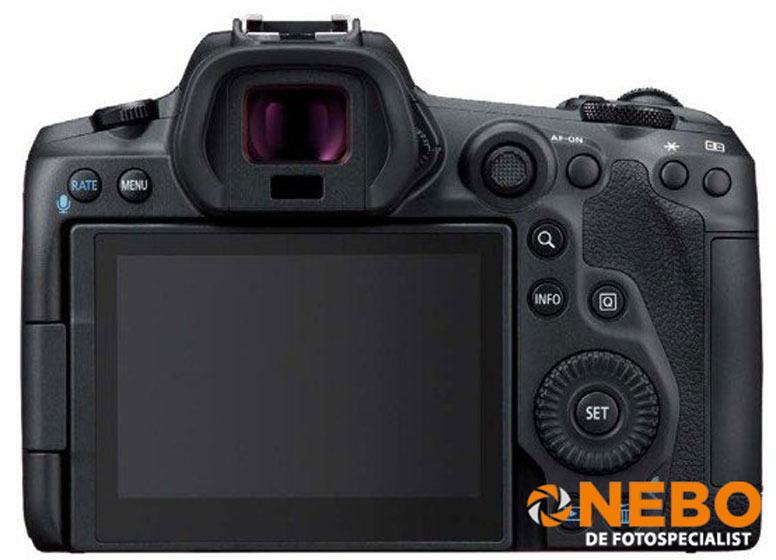 Canon eos r5 systeemcamera achterkant NEBO